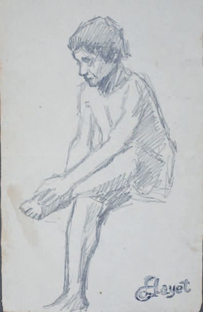 Louis HAYET (1864-1940) Études de femme au bain
Cinq dessins
Vers 1880-1883
Mine...