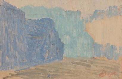 Louis HAYET (1864-1940) Paysage bleu 1895-1898
Huile sur papier
Portant le cachet...