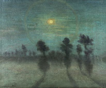 Léo GAUSSON (1860-1944) Paysage de pleine lune, 1890
Huile sur toile
Signé et daté...