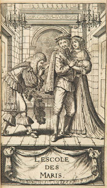 MOLIÈRE 1622-1673 L'Escole des maris, comédie. Paris, Guillaume de Luyne, 1661. In-12,...