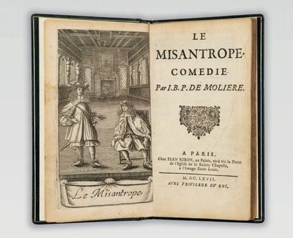 MOLIÈRE 1622-1673 Le Misanthrope, comédie. Paris, Jean Ribou, 1667. In-12, maroquin...