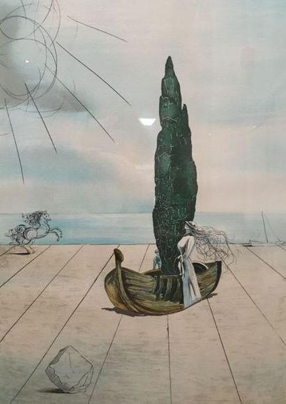 D'après Salvador DALI Sans titre
Lithographie
62.7x45cm (coup de planche, sans les...