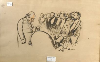 Jean-Louis FORAIN (1852-1931) Le journal
Plume et encre noire
24 x 37,5 cm
Signé...
