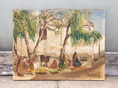 L. CHALEYRE (?) Scène orientaliste
Huile sur toile signée en bas à droite