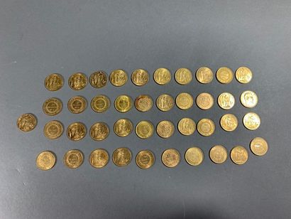 null Ensemble de 40 pièces de 20 Francs or
Génie par Dupré 11871 - 1875 - 1876 (x4)...