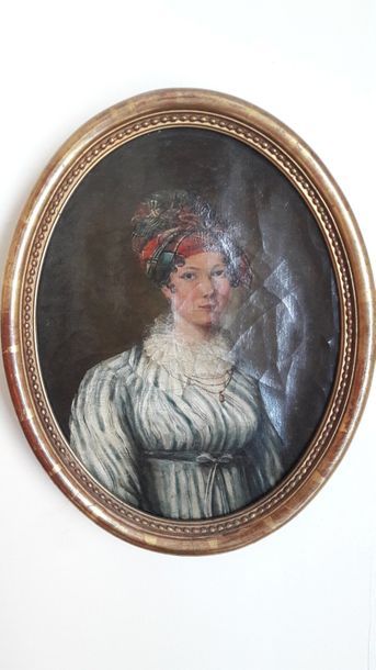 Ecole française dans le goût du XVIIIe siècle Portrait de femme
Huile sur toile