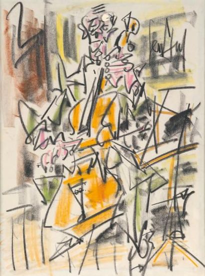 GEN PAUL (1895-1975) Violoncelliste Pastel Signé en haut à droite 41 x 30,5 cm