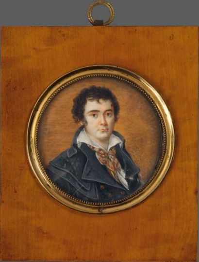 JEAN-URBAIN GUÉRIN (ECOLE DE) Portrait de FABRE D'EGLANTINE (1755-1794) en redingote...
