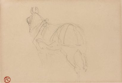 HENRI DE TOULOUSE LAUTREC (1864-1901) Cheval Au verso Etude Crayon sur papier Signé...