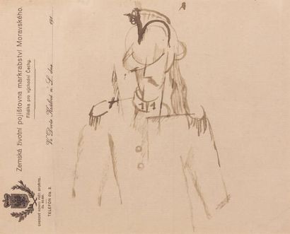 OTTO GUTFREUND (1889-1927) Le Soldat, circa 1919-1920 Encre sur papier à en-tête...