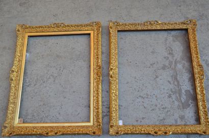 null Paire de cadres en bois et stuc doré de style Louis XIV

XXe siècle

55,4 x...