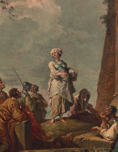 Giovanni Paolo PANINI (Plaisance 1691 - Rome 1765) Sybille vêtue de blanc prêchant...