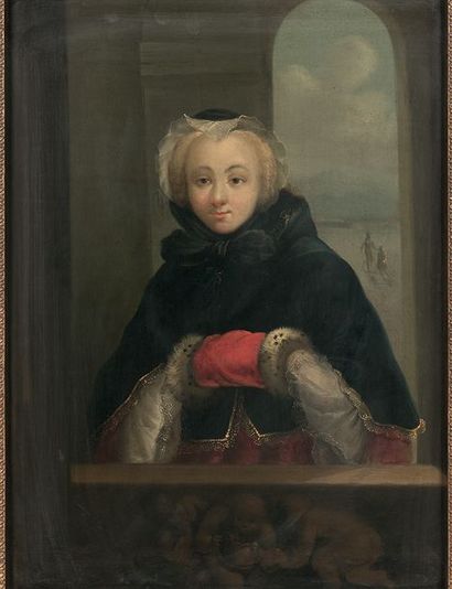 ÉCOLE FRANÇAISE DU XIXE SIÈCLE Suiveur d'Etienne Jeaurat 
Portrait de jeune femme...