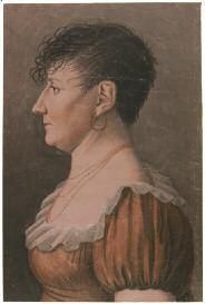 EDME QUENEDEY (1756-1830) Portrait de femme coiffée en porc-épic, grand-trait Paris,...