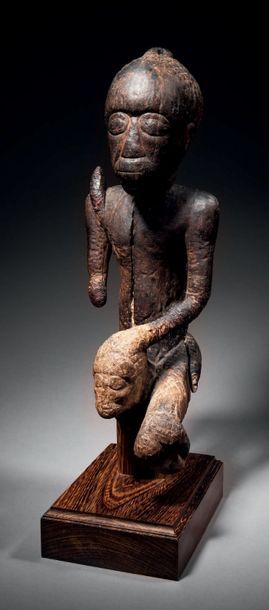  ? Fragment d'une statuette double Tabwa, de style Tumbwé, République Démocratique...