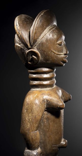  Statuette Dan, Côte d'Ivoire Bois H. 50,5 cm Dan figure, Ivory Coast H. 19.7 in...