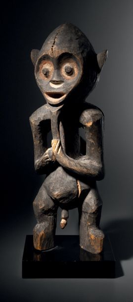 null Statue Mambila, Cameroun Bois
H. 38 cm

Mambila figure, Cameroon
H. 15 in

Provenance:
-...