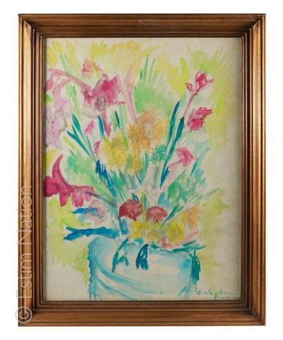 MODIGLIANI Jeanne (1918-1984) Vase fleuri

Aquarelle sur traits de crayon, signée...