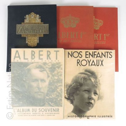 Divers ouvrages - Albert 1er Lot de 5 ouvrages illustrés réunis sur le thème de la...
