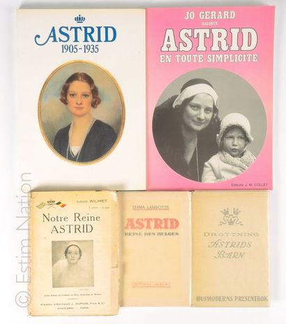 Revues et livres - Reine Astrid Lot composé d'environ 20 volumes (dont revues d'époque...)...