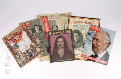 REVUES ET ILLUSTRES Ensemble de revues et albums commémoratifs sur la reine Astrid...