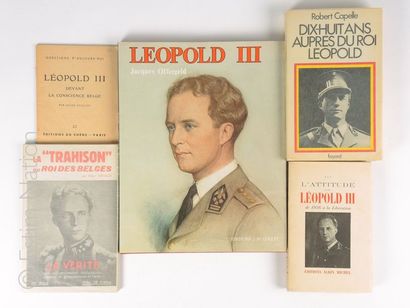 BELGIQUE - LEOPOLD III Deux volumes brochés et reliés en demi-reliure sur le thème...