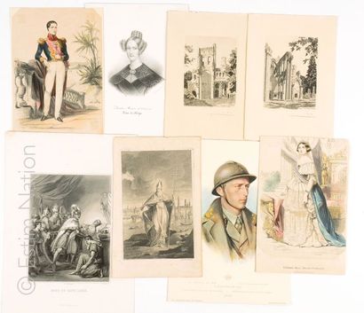 Duc d'Orléans & divers Lot d'estampes diverses :
- 10 estampes sur le sujet du Duc...