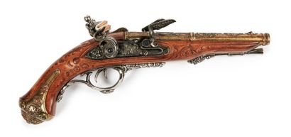 PISTOLET A SILEX MODELE 1806 Réplique de pistolet à double canon à silex, double...