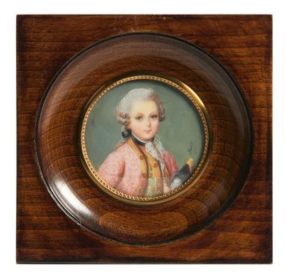 MINIATURE After Pietro Antonio LORENZONI (1721-1782)

Portrait of Mozart as a child
Miniature...