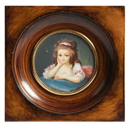 MINIATURE In the taste of the French school of the late eighteenth century presumed

portrait...