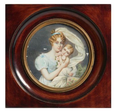 MINIATURE French school in 19th century taste

Portrait of a mother and child holding...