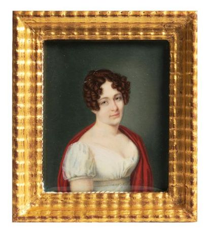 MINIATURE Ecole française circa 1810

Portrait de dame de qualité
Miniature sur ivoire

A...