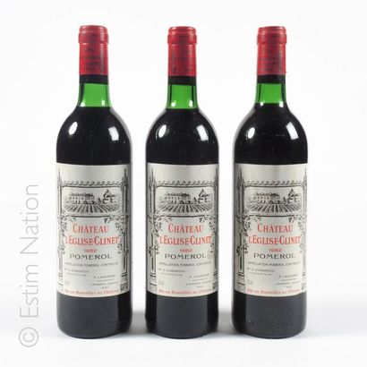 BORDEAUX 3 bouteilles CHATEAU L'EGLISE CLINET 1982 Pomerol
