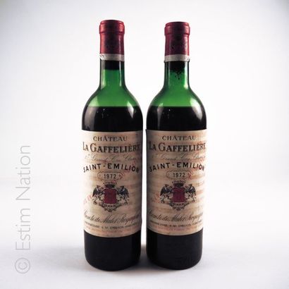 BORDEAUX 2 bouteilles CHÂTEAU LA GAFFELIERE 1972 1er GCC (B) Saint-Emilion 
(niveaux...