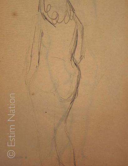 POLIAKOFF Nicolas (Ukraine 1899 - Paris 1976) "Etudes de femme nues de dos, recto...