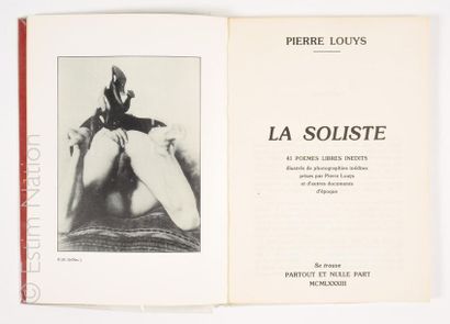 LOUYS Pierre LOUYS (Pierre) La soliste, 41 poèmes libres inédits, "se trouve Partout...