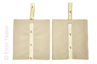 Louis VUITTON CUP TWO HAND CARRIED BAGS in taupe coated canvas and signed straps...
