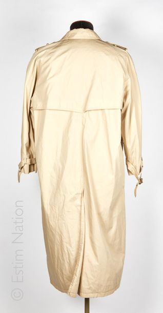 YVES SAINT LAURENT Vintage TRENCH COAT mixte en polyester beige, pattes d'épaules,...