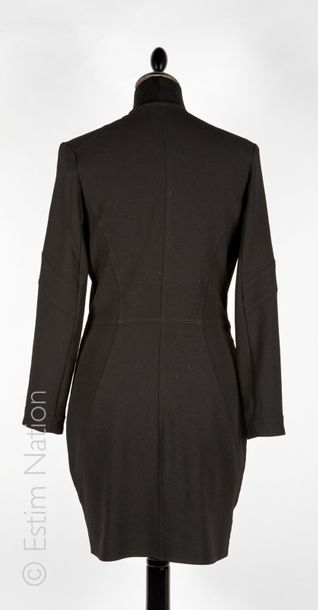 IRO Mini DRESS in black acetate jersey, elastic waist, skirt zip (T 1)