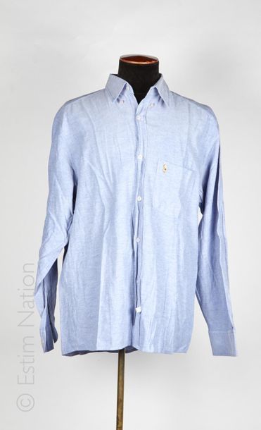 RALPH LAUREN FIVE cotton men's shirts: white, blue, grey, red and off-white (T 16...