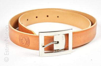 Inès de LA FRESSANGE BELT in gold leather stamped with the logo (T 75) (light ma...