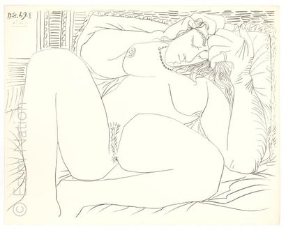 PICASSO D'APRES - AU BAISER D'AVIGNON After Pablo PICASSO (1881-1973) 

Nude leaning...