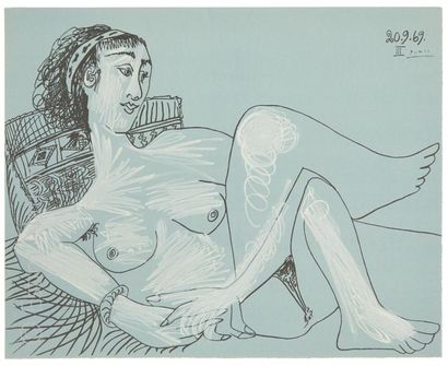 PICASSO D'APRES - AU BAISER D'AVIGNON After Pablo PICASSO (1881-1973) 

Nude leaning...