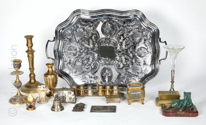 BRONZE, ARGENT, METAL ARGENTE Set including approximately pieces in silver, silver...