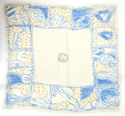 ALECHINSKY Pierre (d'après). MAEGHT. VERS 1970 Square in silk twill reproducing a...
