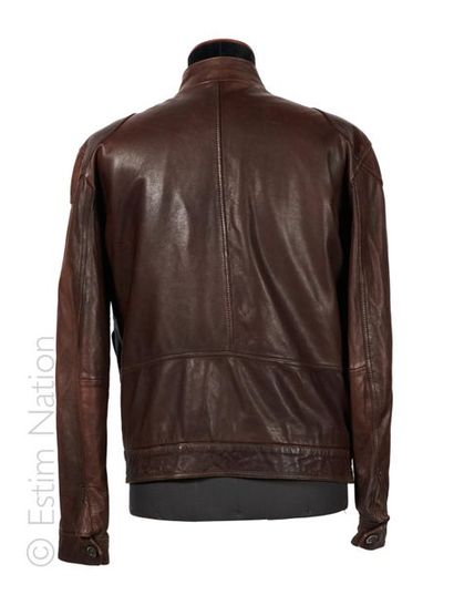 MC GREGOR POUR HOMME BLOUSON zippé en cuir chocolat, multipoches (T 48) (importante...