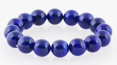 BRACELET LAPIS LAZULI NATUREL Bracelet extensible composé de boules de lapis lazuli...