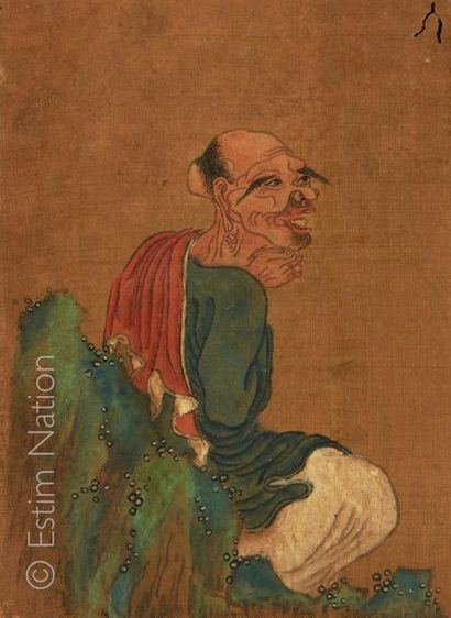 CHINE Portraits of men
4 drawings in colours, one of which bears a legend
Late 19th...