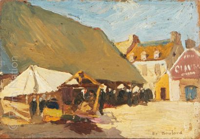 THEODORE BOULARD Théodore Louis BOULARD (1887-1961)

Le marché à Plouescat

Huile...