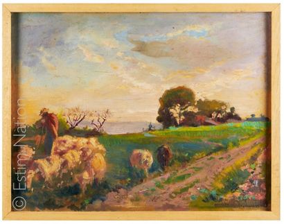 THEODORE BOULARD Theodore Louis BOULARD (1887-1961)

Shepherd and his flock

Oil...